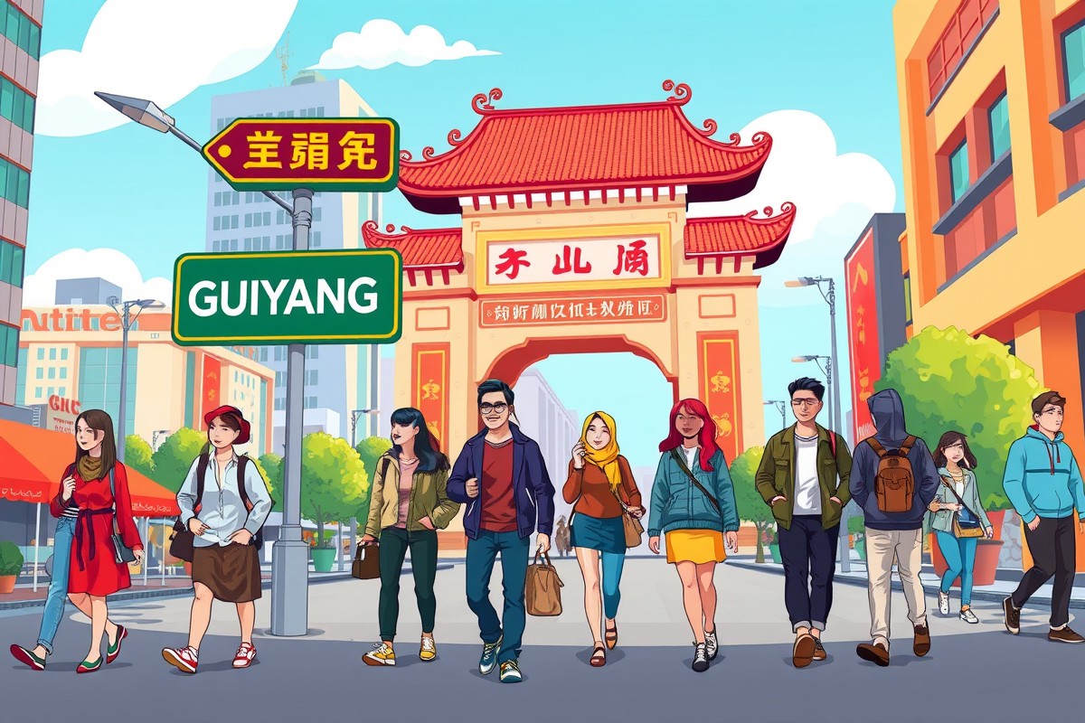 Иностранцы на улице Guiyang (贵阳市), WeChat группы для сообщества