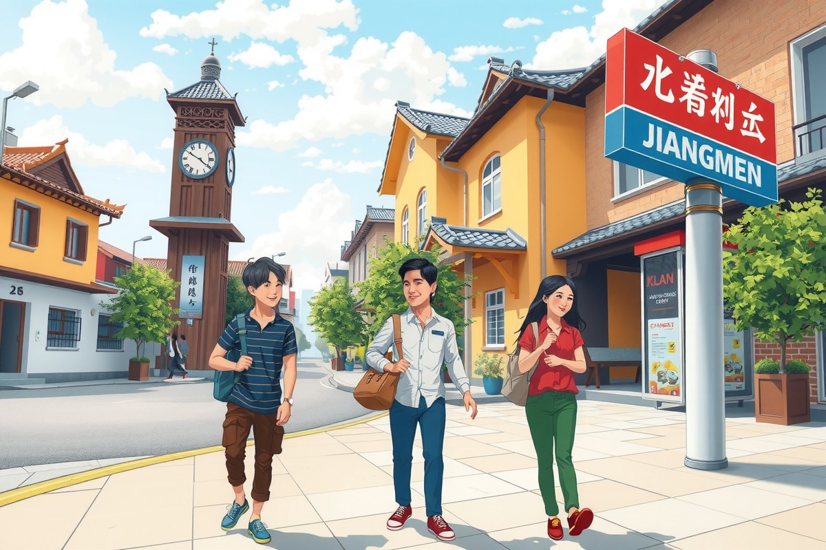 Иностранцы на улице Цзянмэна у достопримечательности, для групп WeChat